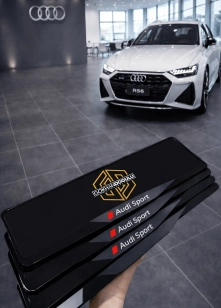 2 Adet Audi Sport Ortası Mat Lüks Pleksi Plakalık